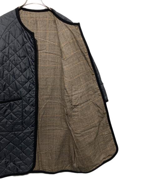 LAVENHAM（ラベンハム）LAVENHAM (ラベンハム) FRAMeWORK (フレームワーク) 別注チェックリバーシブルコート ブラック×グレー サイズ:36の古着・服飾アイテム