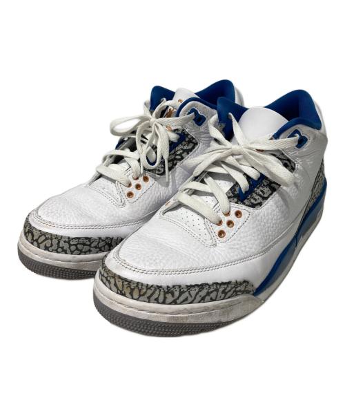 NIKE（ナイキ）NIKE (ナイキ) AIR JORDAN 3 RETRO  ミッドカットスニーカー ホワイト×ブルー サイズ:26の古着・服飾アイテム