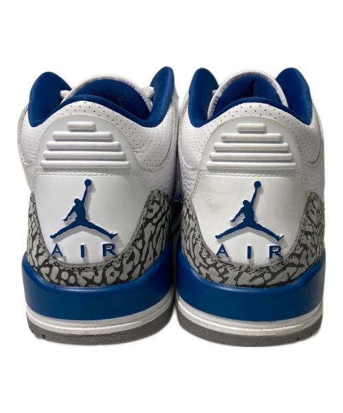 NIKE（ナイキ）NIKE (ナイキ) AIR JORDAN 3 RETRO  ミッドカットスニーカー ホワイト×ブルー サイズ:26の古着・服飾アイテム