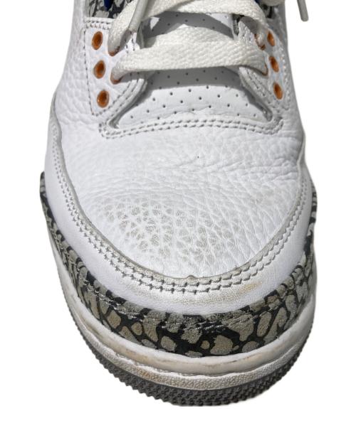 NIKE（ナイキ）NIKE (ナイキ) AIR JORDAN 3 RETRO  ミッドカットスニーカー ホワイト×ブルー サイズ:26の古着・服飾アイテム