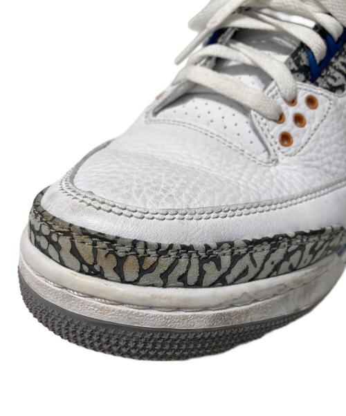 NIKE（ナイキ）NIKE (ナイキ) AIR JORDAN 3 RETRO  ミッドカットスニーカー ホワイト×ブルー サイズ:26の古着・服飾アイテム