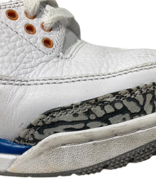 NIKE（ナイキ）NIKE (ナイキ) AIR JORDAN 3 RETRO  ミッドカットスニーカー ホワイト×ブルー サイズ:26の古着・服飾アイテム