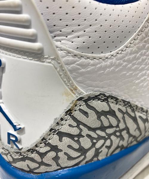 NIKE（ナイキ）NIKE (ナイキ) AIR JORDAN 3 RETRO  ミッドカットスニーカー ホワイト×ブルー サイズ:26の古着・服飾アイテム