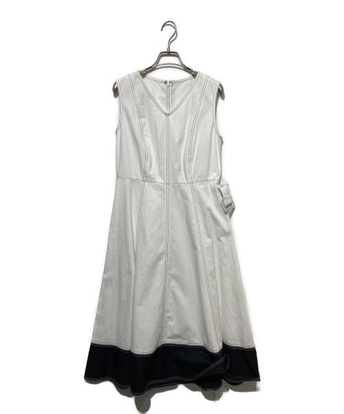Diagram（ダイアグラム）Diagram (ダイアグラム) デニム配色ワンピース ホワイト×ブラック サイズ:38の古着・服飾アイテム