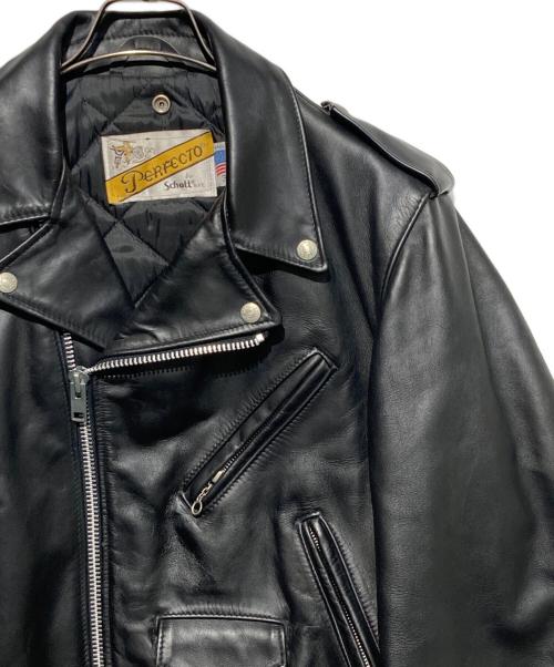 Schott（ショット）Schott (ショット) レザーダブルライダースジャケット ブラック サイズ:38の古着・服飾アイテム