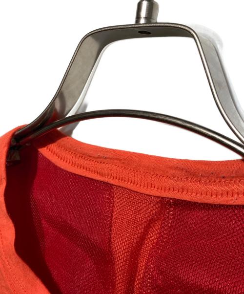 sacai（サカイ）sacai (サカイ) 異素材mix ドッキング ノースリーブ ギャザー チュニック レッド サイズ:2の古着・服飾アイテム