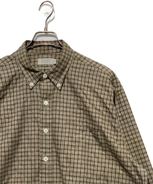 SEDAN ALL-PURPOSE（セダンオールパーパス）SEDAN ALL-PURPOSE (セダンオールパーパス) Twill Plaid Big BD Shirt グリーン サイズ:Lの古着・服飾アイテム