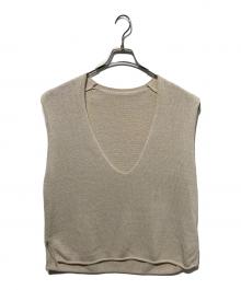 GALLARDA GALANTE（ガリャルダガランテ）の古着「深Vニットプルオーバー」｜ベージュ