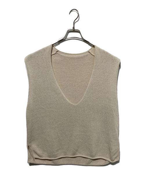 GALLARDA GALANTE（ガリャルダガランテ）GALLARDA GALANTE (ガリャルダガランテ) 深Vニットプルオーバー ベージュ サイズ:Freeの古着・服飾アイテム