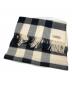 BURBERRY (バーバリー) カシミヤチェックストール ホワイト×ブラック：17000円