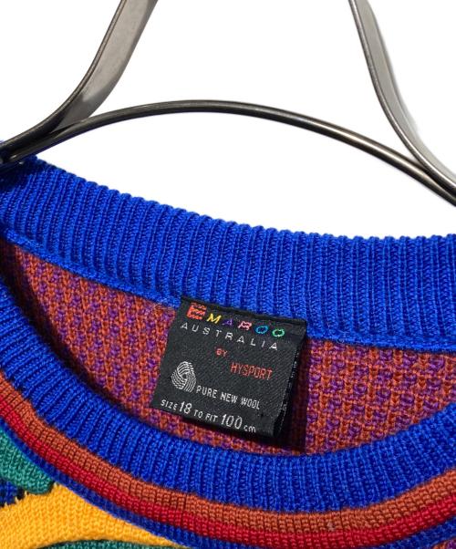 Emaroo（エマルー）Emaroo (エマルー) 90s 3Dニット マルチカラー サイズ:18の古着・服飾アイテム