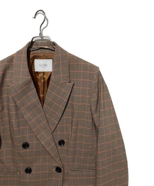 SLOBE IENA（スローブ イエナ）SLOBE IENA (スローブ イエナ) チェックビックジャケット ブラウン サイズ:36の古着・服飾アイテム