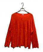MAATEE&SONSマーティーアンドサンズ）の古着「LINEN L/SLEEVE BOAT TEE」｜オレンジ