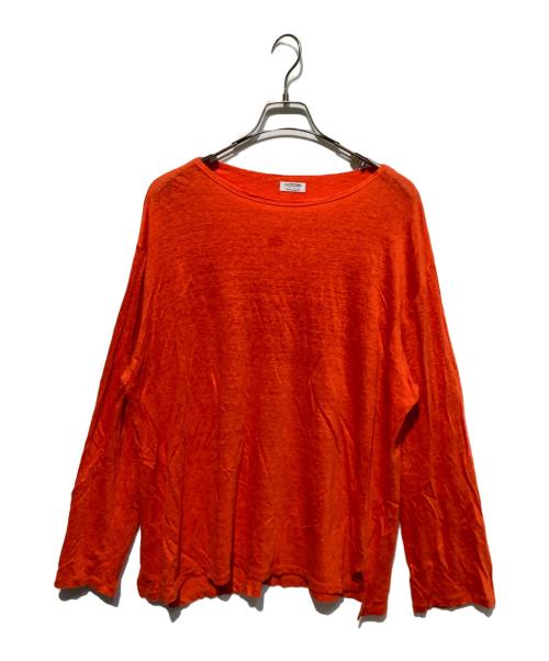 MAATEE&SONS（マーティーアンドサンズ）MAATEE&SONS (マーティーアンドサンズ) LINEN L/SLEEVE BOAT TEE オレンジ サイズ:2の古着・服飾アイテム