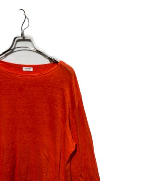 MAATEE&SONS（マーティーアンドサンズ）MAATEE&SONS (マーティーアンドサンズ) LINEN L/SLEEVE BOAT TEE オレンジ サイズ:2の古着・服飾アイテム