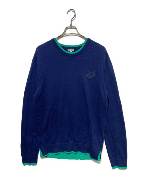 KENZO（ケンゾー）KENZO (ケンゾー) タイガーワッペンニット ネイビー サイズ:Lの古着・服飾アイテム