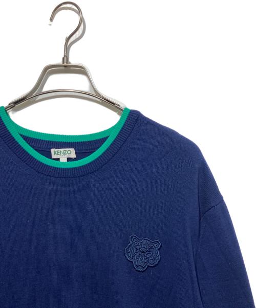 KENZO（ケンゾー）KENZO (ケンゾー) タイガーワッペンニット ネイビー サイズ:Lの古着・服飾アイテム