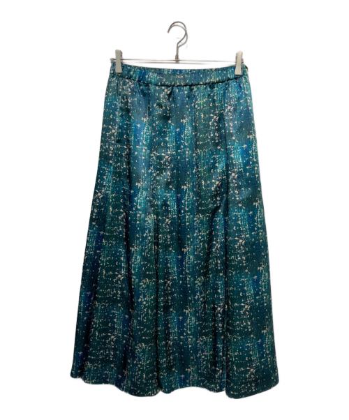 HERALBONY（ヘラルボニー）HERALBONY (ヘラルボニー) サテンスカート「こもれび」 グリーン サイズ:Fの古着・服飾アイテム