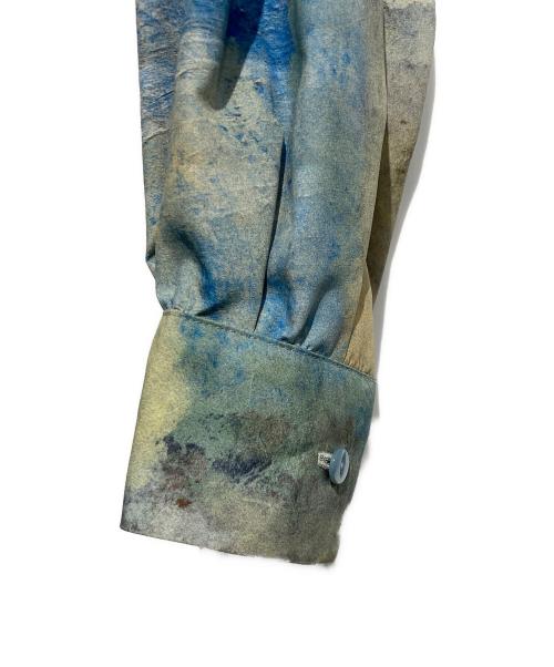 HERALBONY（ヘラルボニー）HERALBONY (ヘラルボニー) クルーネックワンピース「#1225」 ベージュ×ブルー サイズ:Fの古着・服飾アイテム