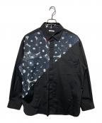 HERALBONYヘラルボニー）の古着「デザインシャツ(ショルダー切替) 「無題(丸)」」｜ブラック