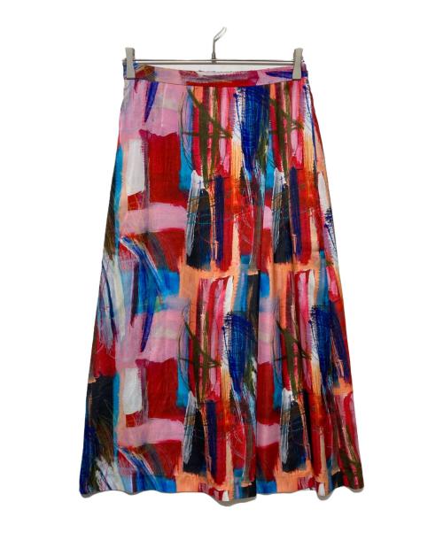 HERALBONY（ヘラルボニー）HERALBONY (ヘラルボニー) タックスリットスカート「untitled」 マルチカラー サイズ:Mの古着・服飾アイテム