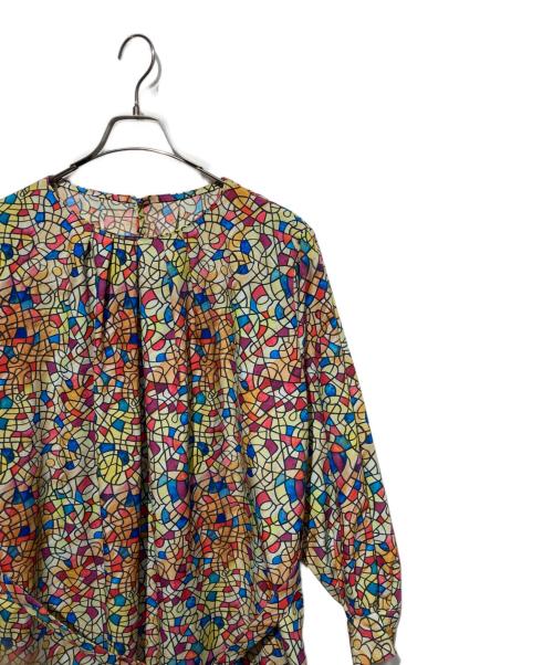 HERALBONY（ヘラルボニー）HERALBONY (ヘラルボニー) クルーネックワンピース「キクノハバシキ」 ベージュ サイズ:Fの古着・服飾アイテム