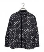 HERALBONYヘラルボニー）の古着「デザインシャツ(フライフロント) ブラックB「無題(丸)」」｜ブラック