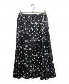 HERALBONYヘラルボニー）の古着「サテンスカート 「無題(丸)」」｜ブラック