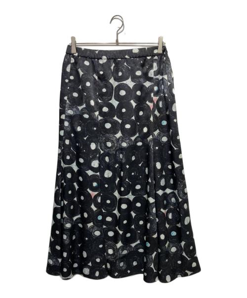 HERALBONY（ヘラルボニー）HERALBONY (ヘラルボニー) サテンスカート 「無題(丸)」 ブラック サイズ:Fの古着・服飾アイテム