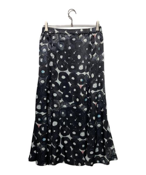 HERALBONY（ヘラルボニー）HERALBONY (ヘラルボニー) サテンスカート 「無題(丸)」 ブラック サイズ:Fの古着・服飾アイテム