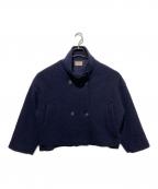 maomadeマオメイド）の古着「圧縮ウール スタンドカラーコート」｜ネイビー