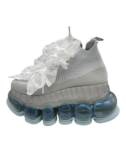 Mikio Sakabe（ミキオサカベ）Mikio Sakabe (ミキオサカベ) SHEEP HIGH TARTE NEW  JEWELRY RIBBON SHOES グレー サイズ:25.5cmの古着・服飾アイテム