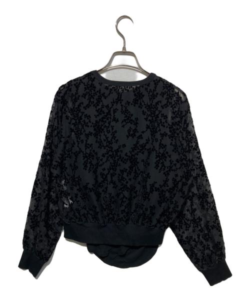 CLANE（クラネ）CLANE (クラネ) フロッキーシアーカーディガン ブラック サイズ:2の古着・服飾アイテム