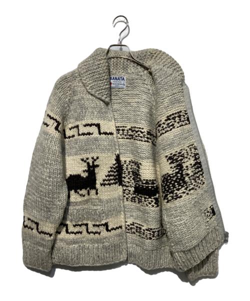 KANATA（カナタ）KANATA (カナタ) カウチンニットカーディガン ブラウン サイズ:Freeの古着・服飾アイテム