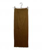 PLEATS PLEASEプリーツプリーズ）の古着「グラデーション プリーツラップスカート」｜ブラウン