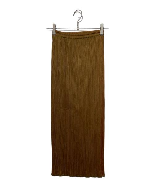 PLEATS PLEASE（プリーツプリーズ）PLEATS PLEASE (プリーツプリーズ) グラデーション プリーツラップスカート ブラウン サイズ:1の古着・服飾アイテム
