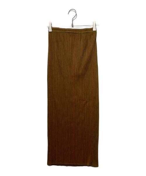 PLEATS PLEASE（プリーツプリーズ）PLEATS PLEASE (プリーツプリーズ) グラデーション プリーツラップスカート ブラウン サイズ:1の古着・服飾アイテム