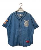 SUPREMEシュプリーム）の古着「21SS Patches Denim Baseball Jersey」｜ブルー