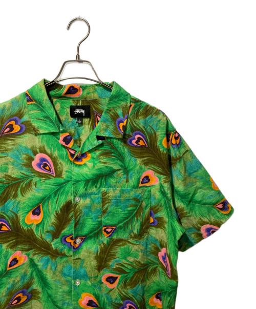 stussy（ステューシー）stussy (ステューシー) Peacock S/S Shirt グリーン サイズ:Lの古着・服飾アイテム
