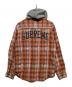SUPREME (シュプリーム) 18AW Hooded Jacquard Flannel Shirt オレンジ×グレー サイズ:M：9000円