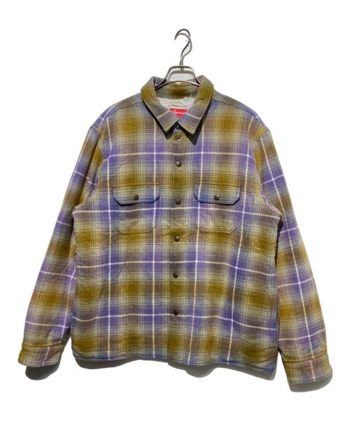 SUPREME（シュプリーム）Supreme (シュプリーム) 22FW shearling lined flannel shirt パープル サイズ:Lの古着・服飾アイテム