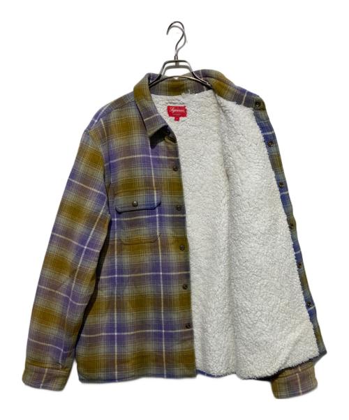 SUPREME（シュプリーム）Supreme (シュプリーム) 22FW shearling lined flannel shirt パープル サイズ:Lの古着・服飾アイテム