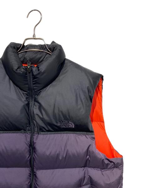 THE NORTH FACE（ザ ノース フェイス）THE NORTH FACE (ザ ノース フェイス) ヌプシダウンベスト ブラック×パープル サイズ:Lの古着・服飾アイテム
