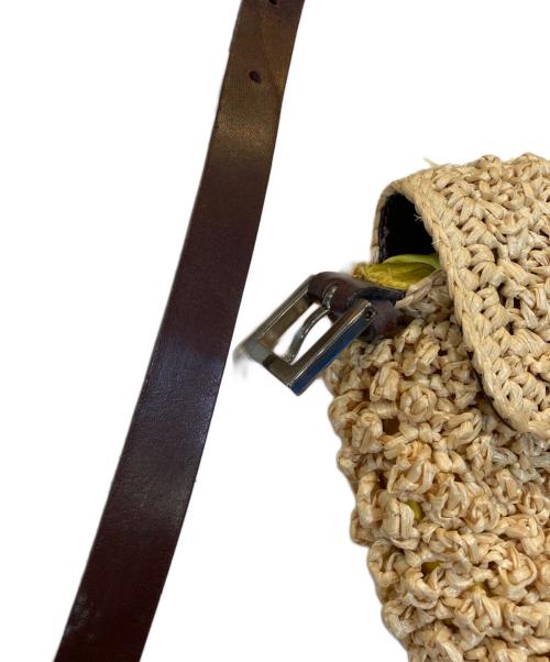 FENDI（フェンディ）FENDI (フェンディ) ストロー マンマバケットバッグ ベージュ×ブラウンの古着・服飾アイテム