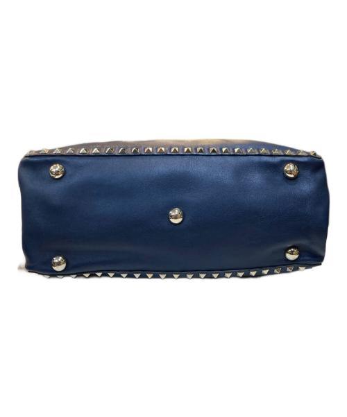 VALENTINO（ヴァレンティノ）VALENTINO (ヴァレンティノ) 2WAY ロックスタッズトートバッグ ネイビーの古着・服飾アイテム