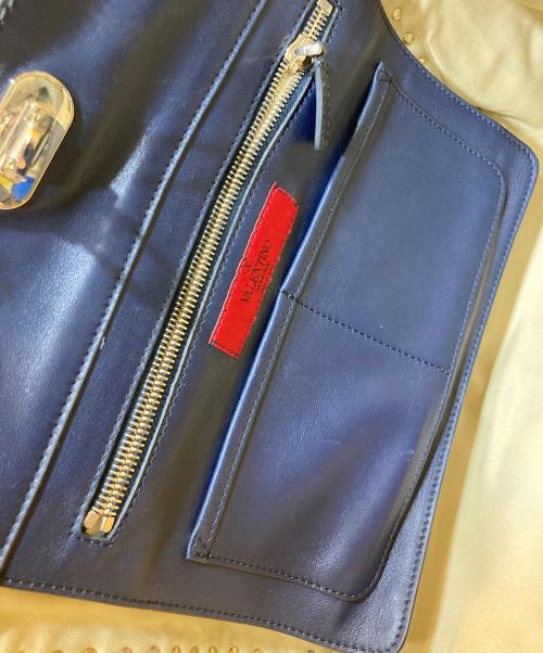 VALENTINO（ヴァレンティノ）VALENTINO (ヴァレンティノ) 2WAY ロックスタッズトートバッグ ネイビーの古着・服飾アイテム