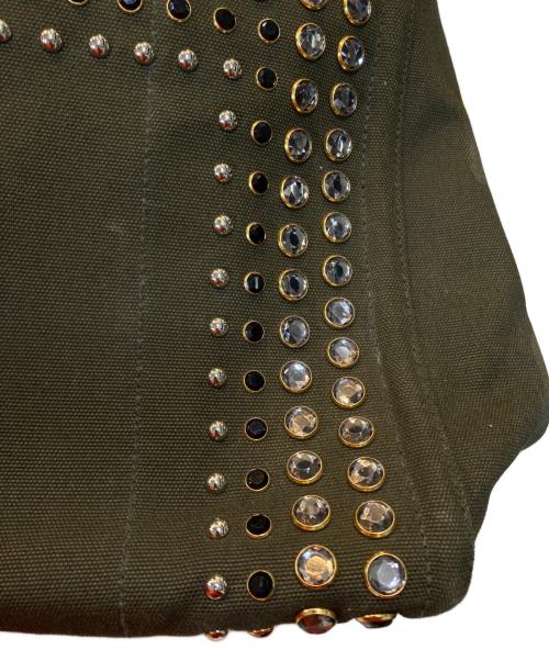 PRADA（プラダ）PRADA (プラダ) カナパ スタッズトートバッグ カーキの古着・服飾アイテム
