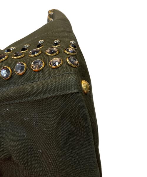 PRADA（プラダ）PRADA (プラダ) カナパ スタッズトートバッグ カーキの古着・服飾アイテム