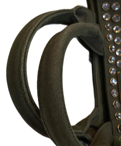 PRADA（プラダ）PRADA (プラダ) カナパ スタッズトートバッグ カーキの古着・服飾アイテム