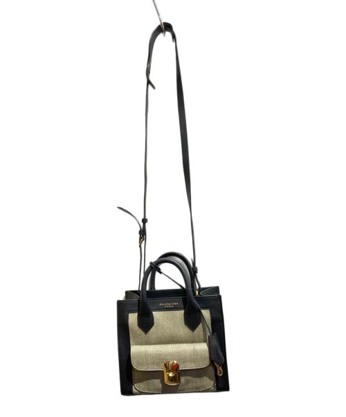 BALENCIAGA（バレンシアガ）BALENCIAGA (バレンシアガ) パドロック ミニ オールアフタヌーン ハンドバッグ ベージュ×ブラックの古着・服飾アイテム